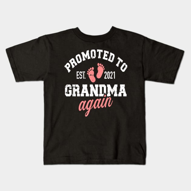 Promoted To Grandma Again Est. 2021 Kids T-Shirt by brittenrashidhijl09